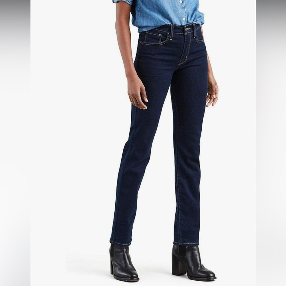 Levi’s 724 High Rise Straight Dark Blue Denim Jeans